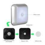 Lampu Sensor Gerak 6 LED, Lampu Malam Nirkabel PIR untuk Tangga, Ditenagai Baterai